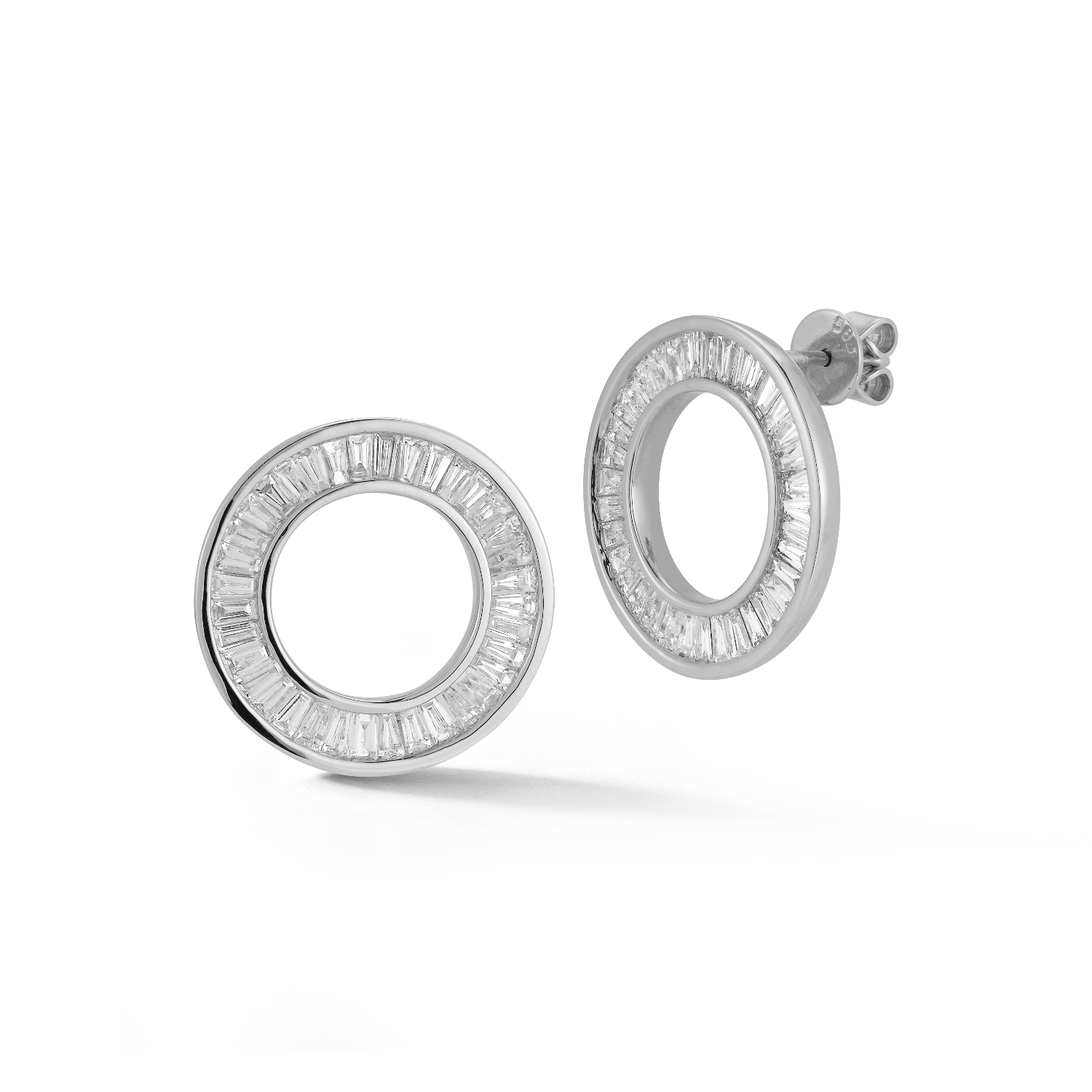 Channel-Set Diamond Solitaire Round Stud Earrings | Angara