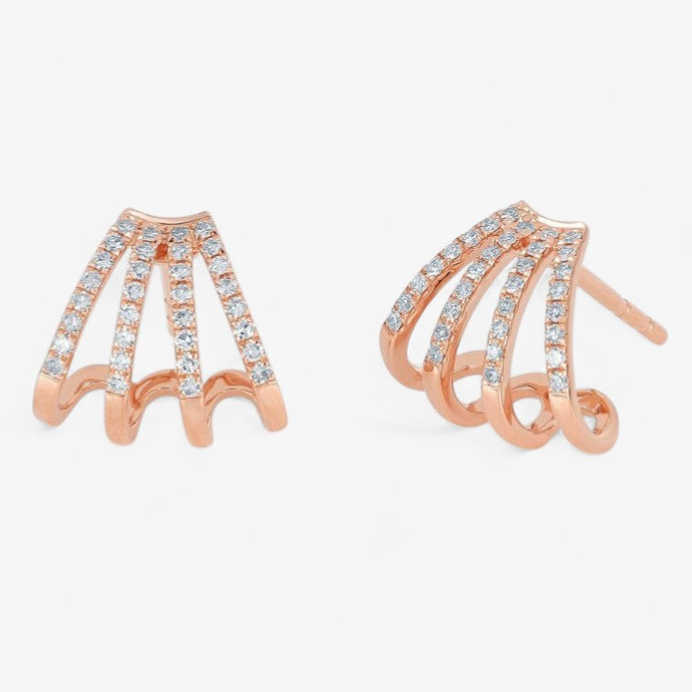 Multi Row Huggie Earrings