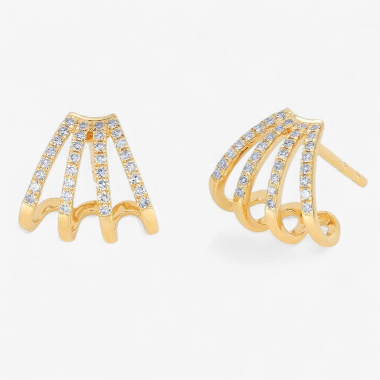 Multi Row Huggie Earrings