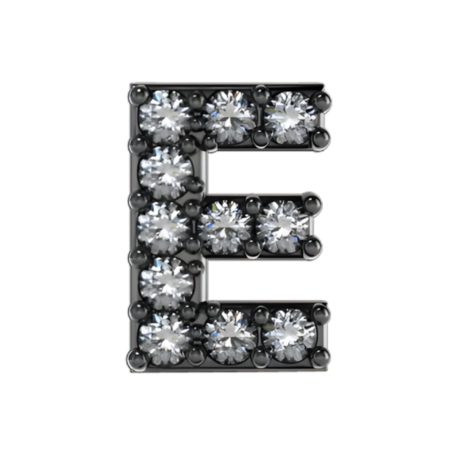 Slider Pave Letter E Charm
