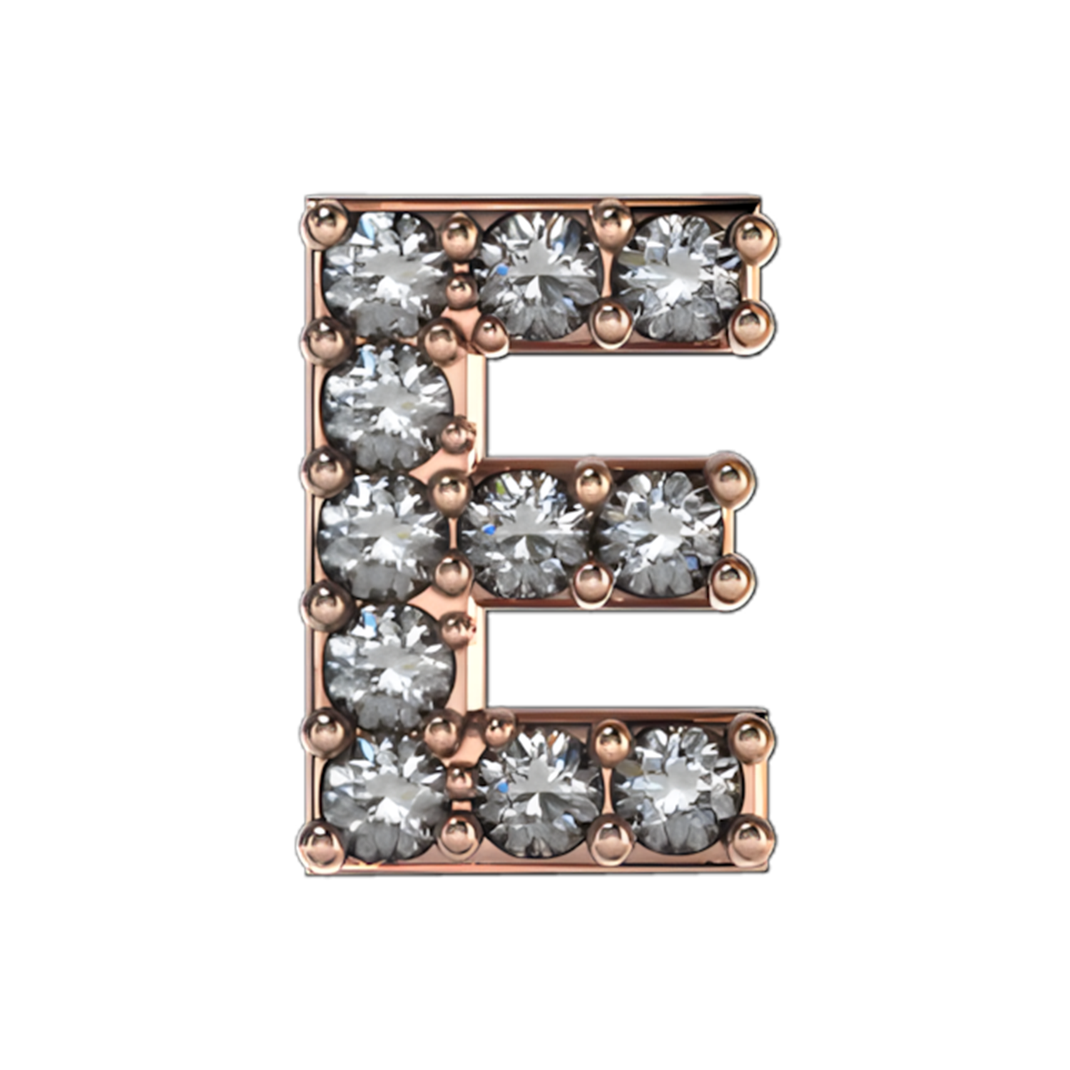 Slider Pave Letter E Charm