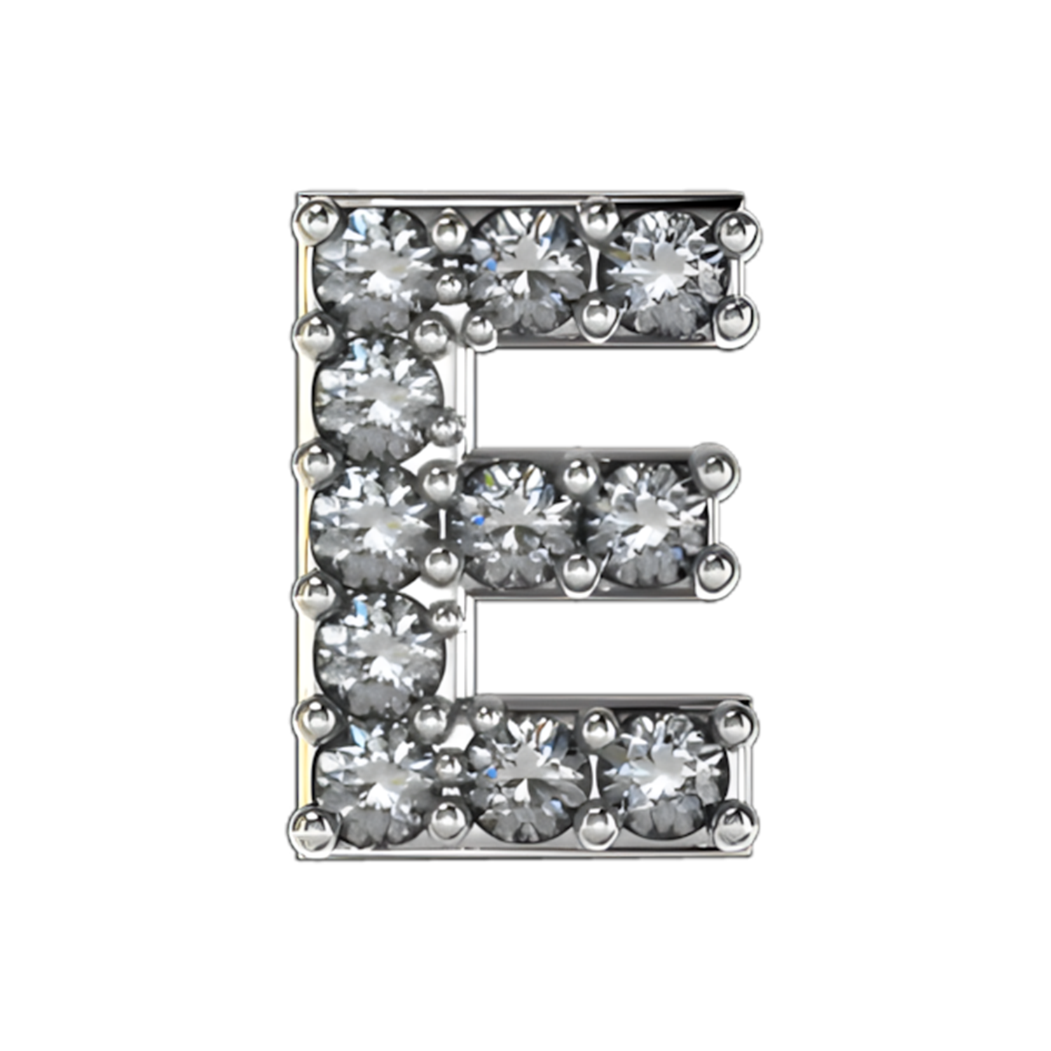 Slider Pave Letter E Charm