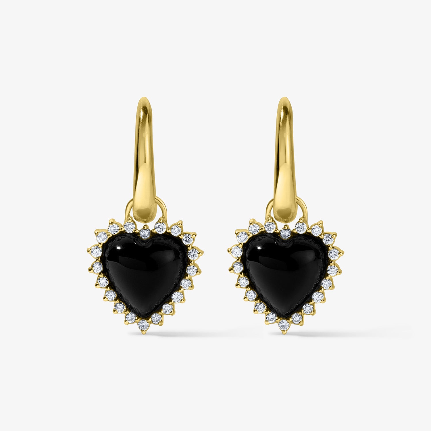 Grace Black Onyx Heart Huggies