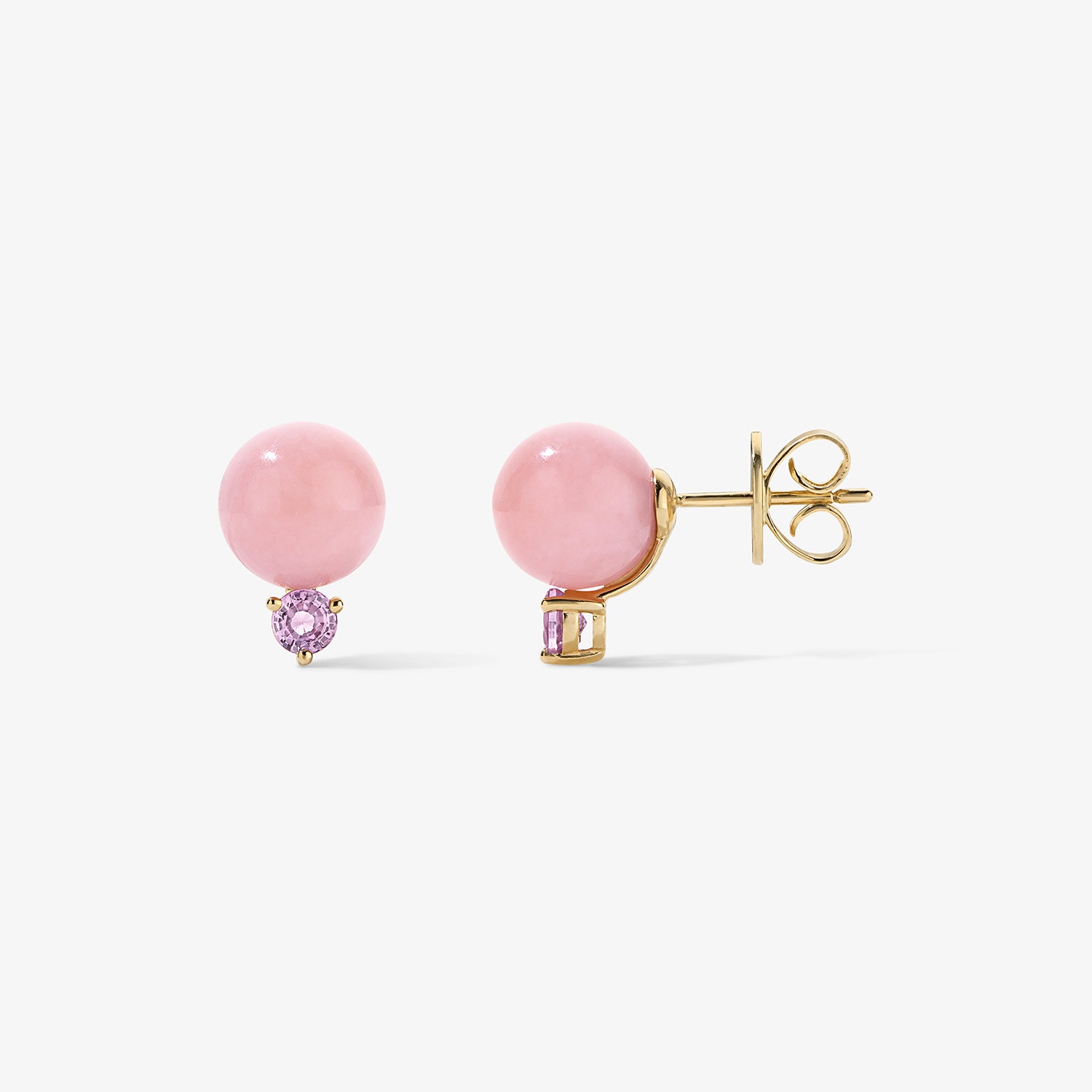 Grace Pink Opal and Sapphire Studs