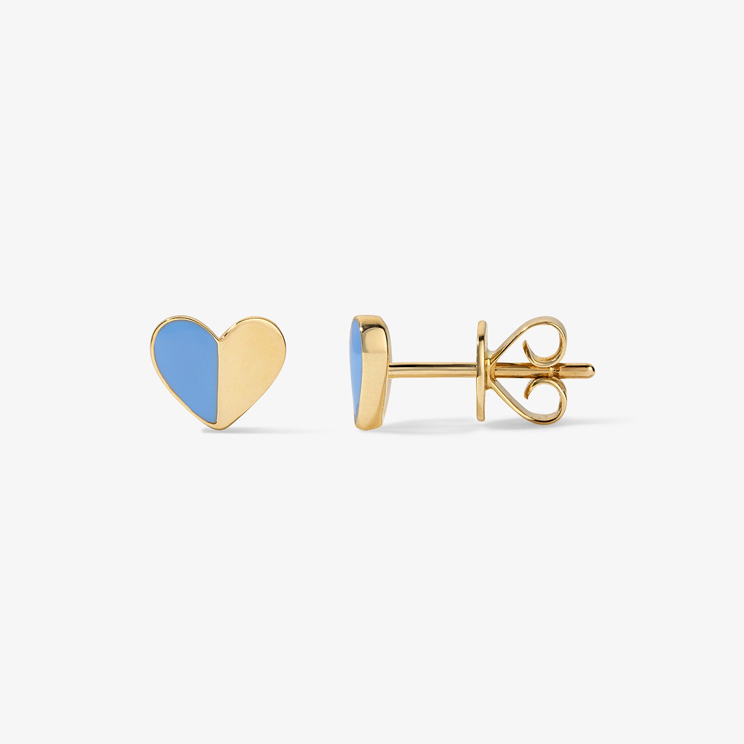 Grace Blue Enamel Heart Studs