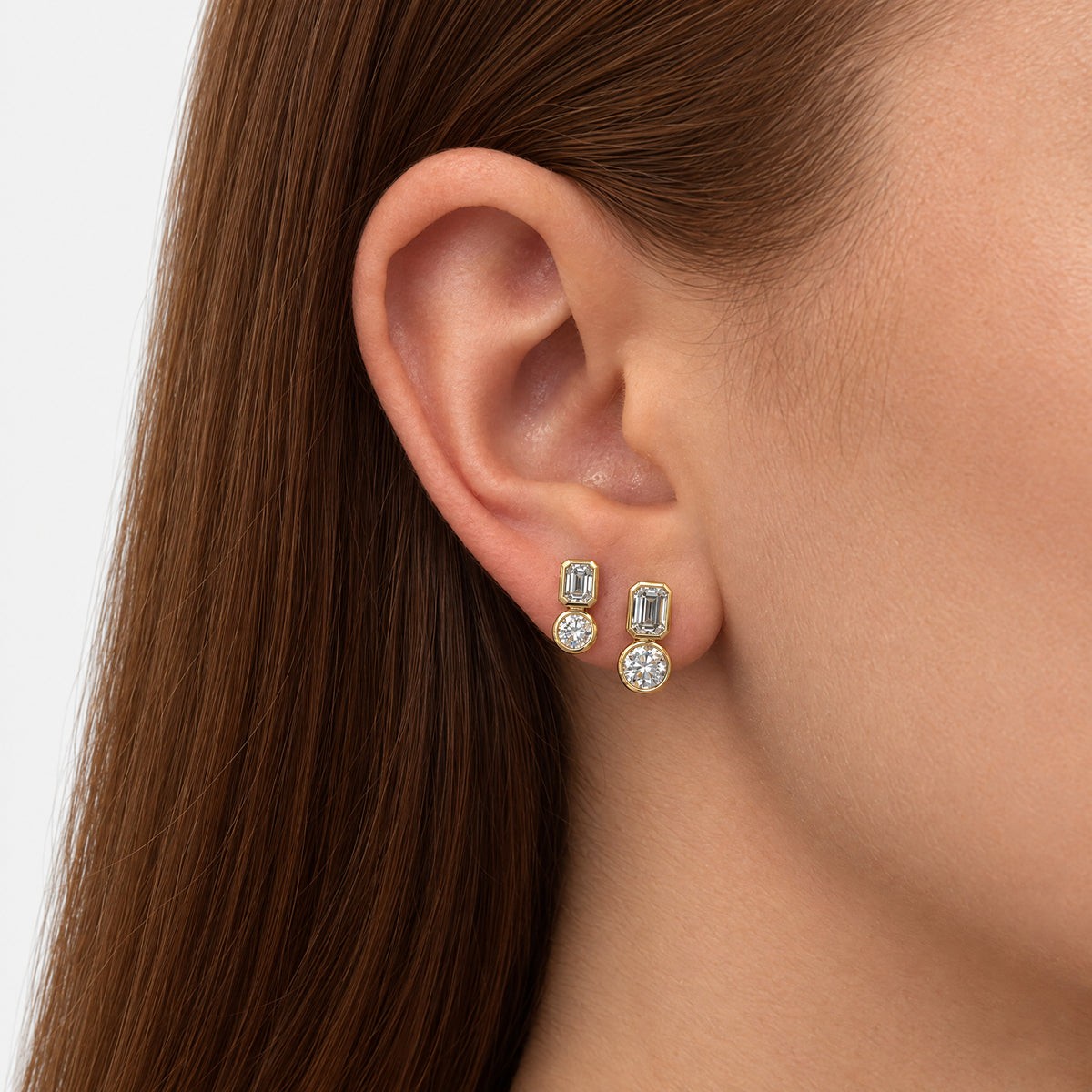 Coco Lab Diamond Emerald Round Studs