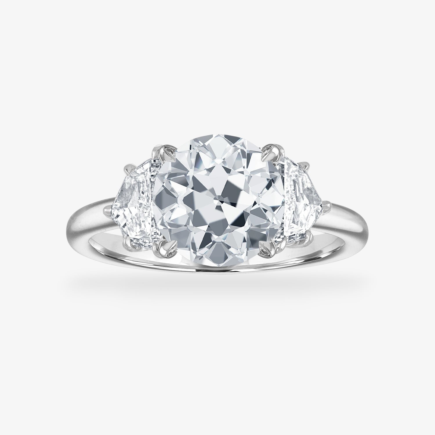 Engagement Ring Setting with Epaulette Side Stones