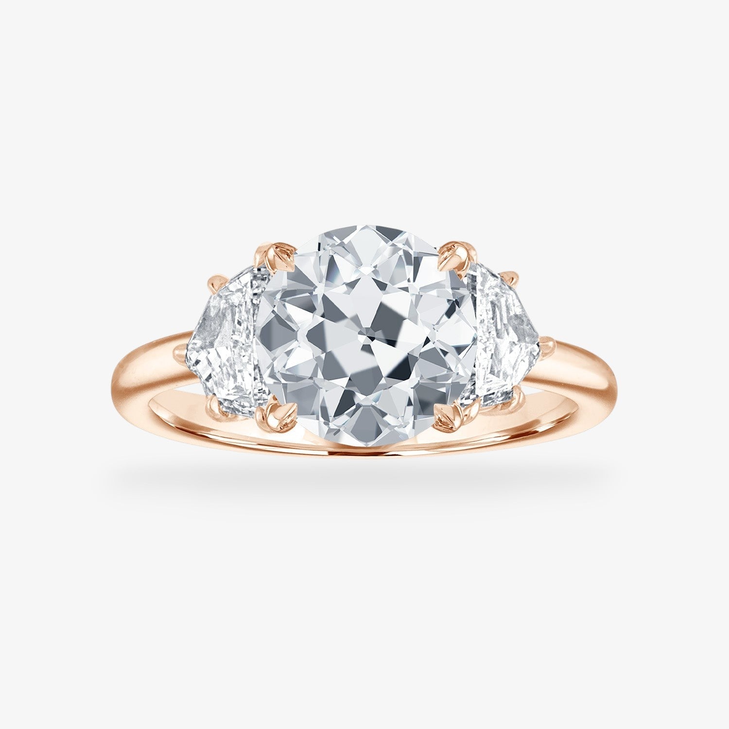 Engagement Ring Setting with Epaulette Side Stones