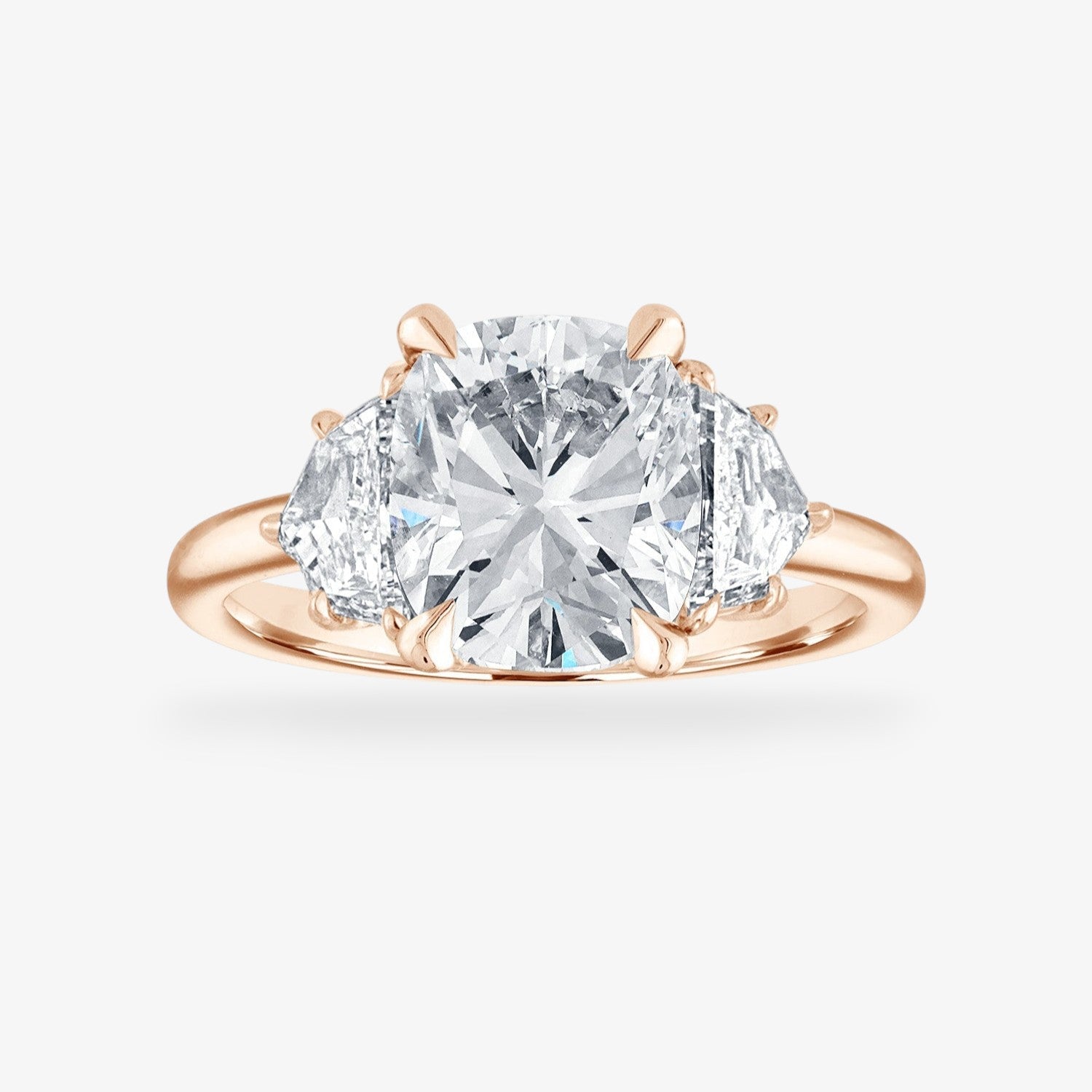 Engagement Ring Setting with Epaulette Side Stones