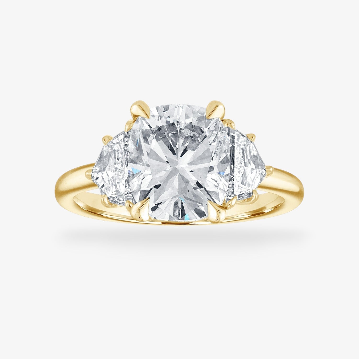 Engagement Ring Setting with Epaulette Side Stones