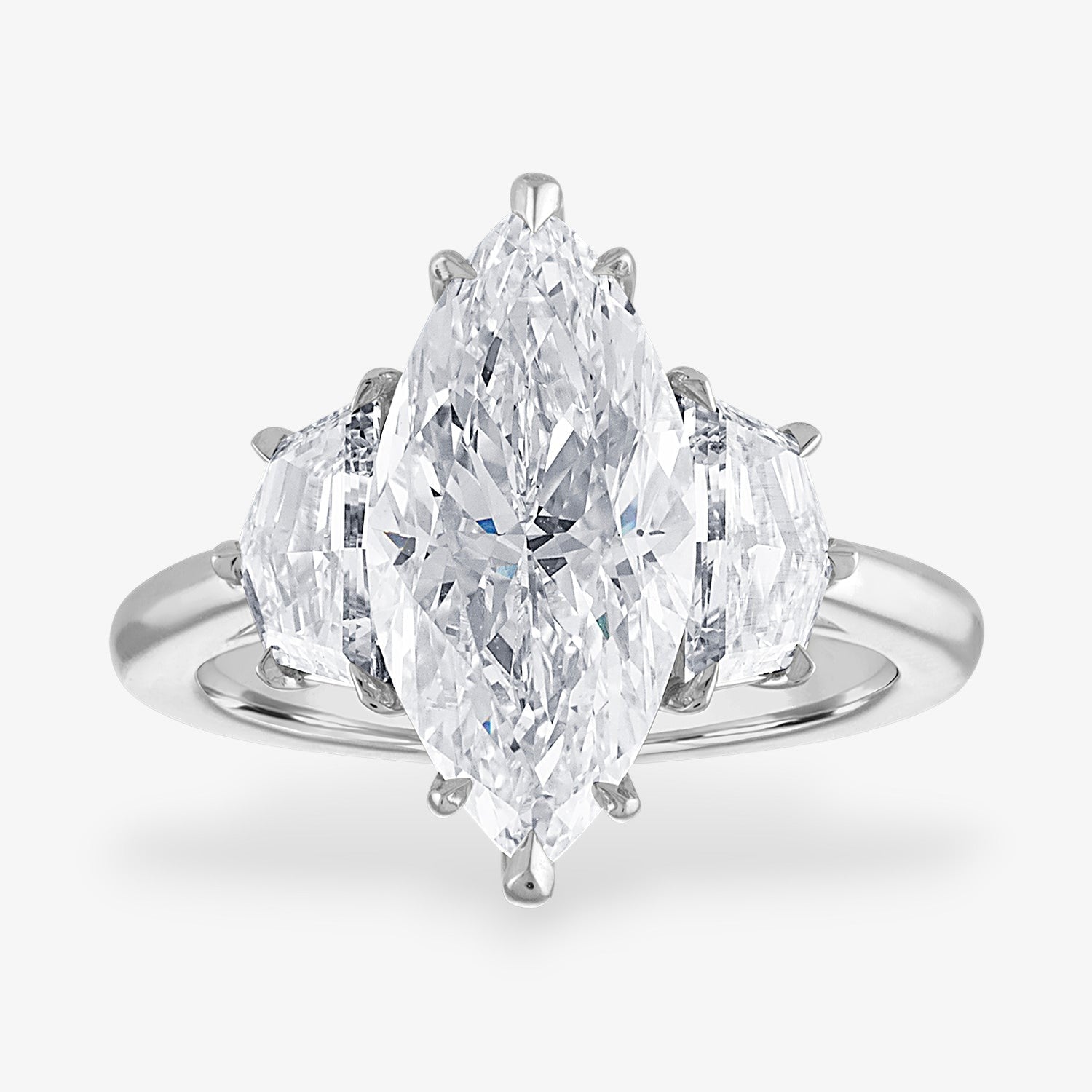 Engagement Ring Setting with Epaulette Side Stones