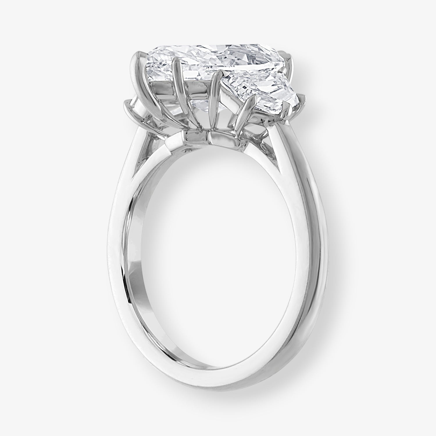 Engagement Ring Setting with Epaulette Side Stones