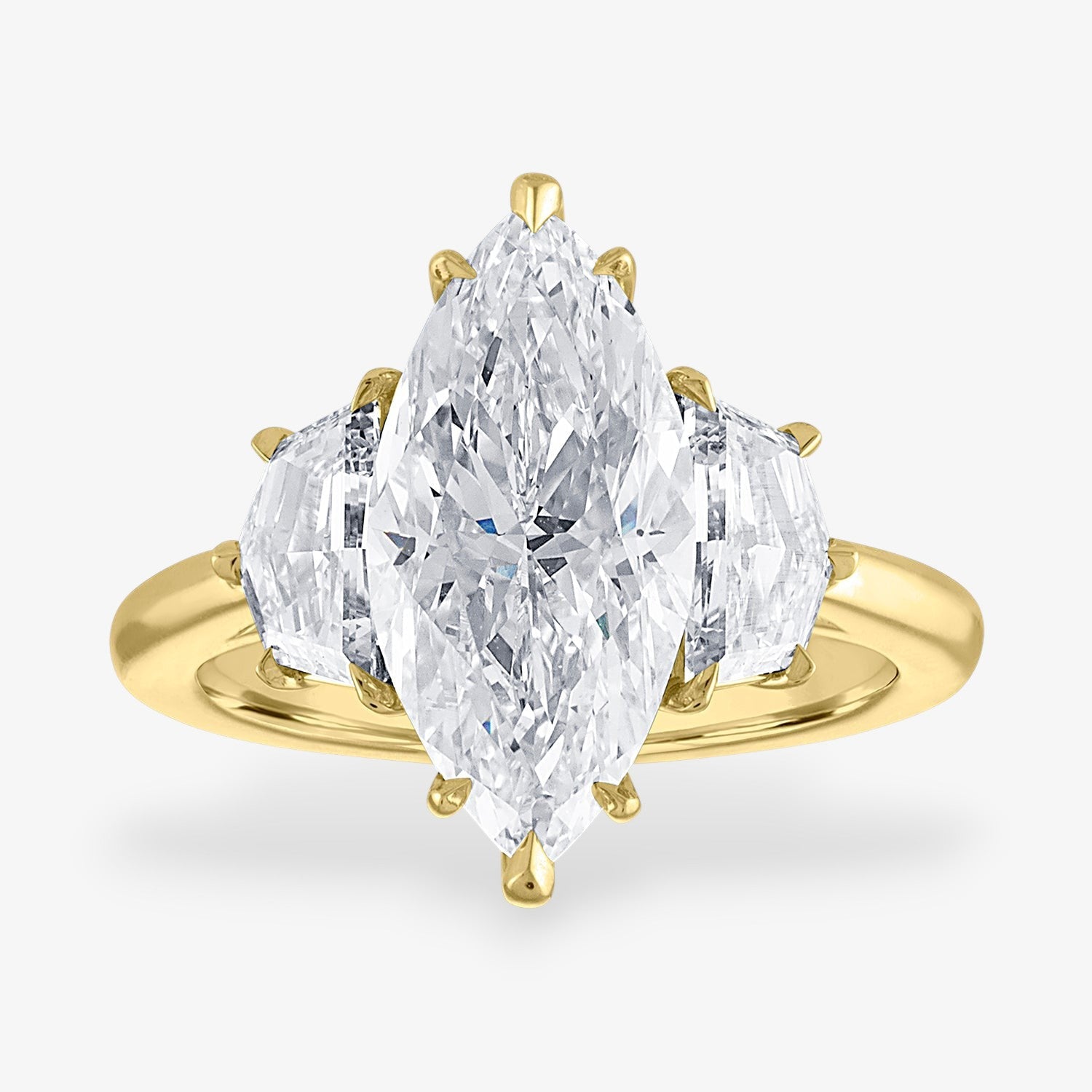 Engagement Ring Setting with Epaulette Side Stones
