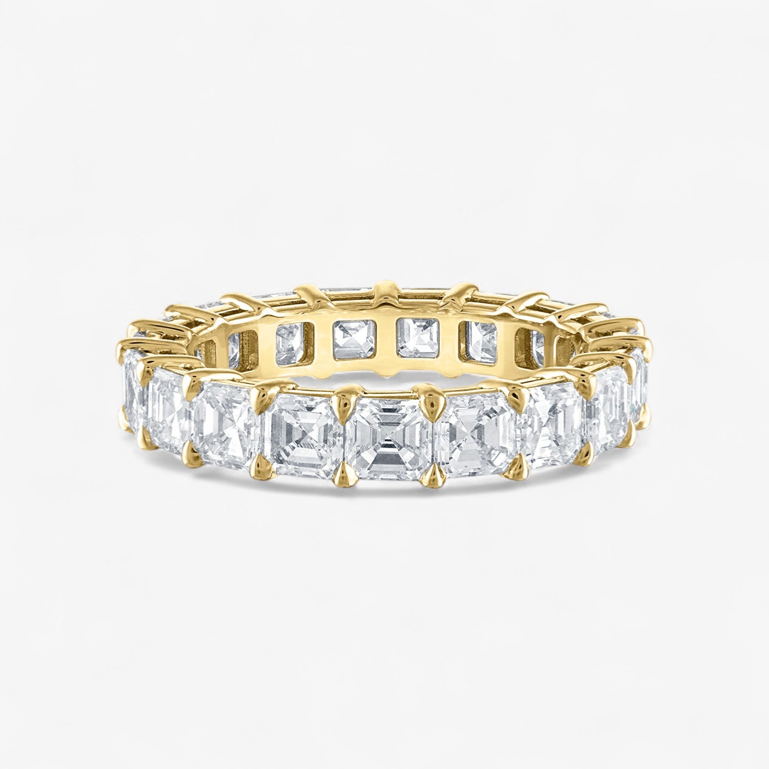 Heart Diamond Eternity Band 18K Yellow Gold Asscher