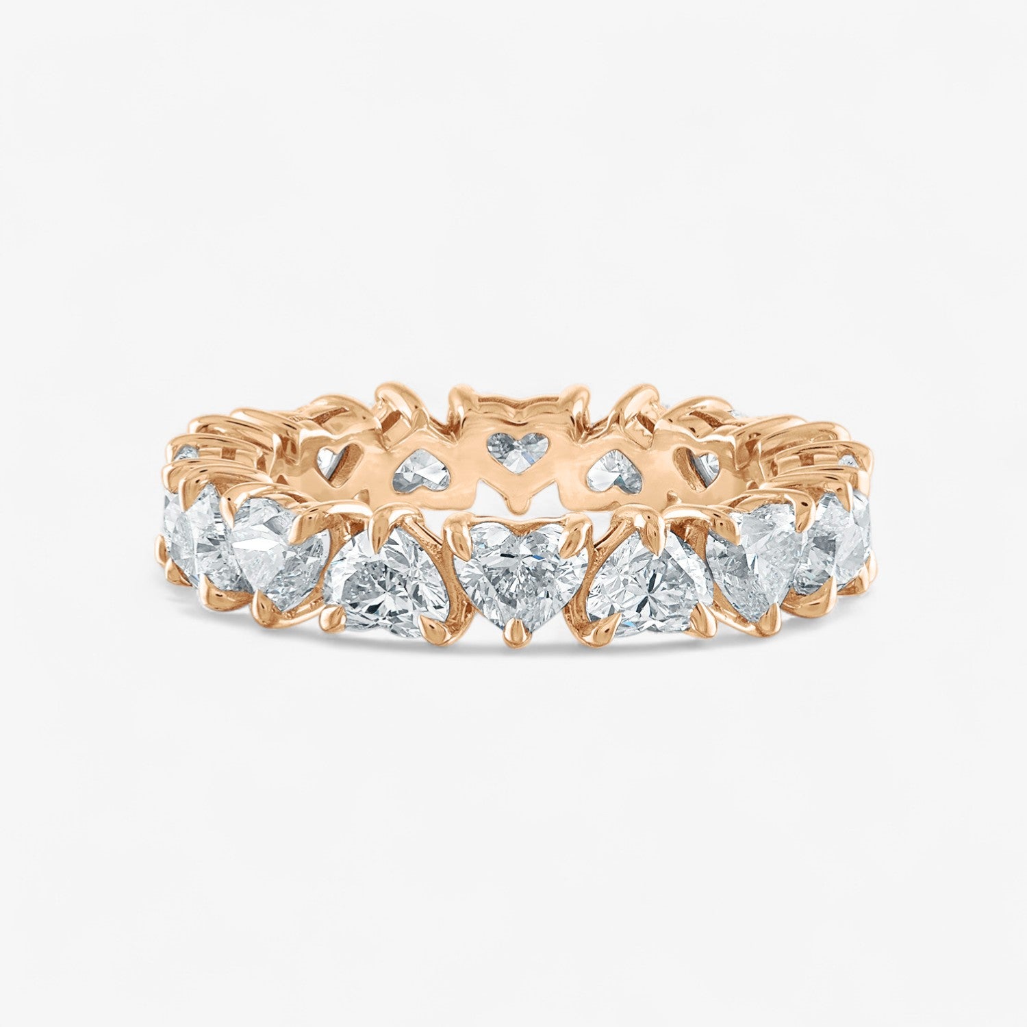 Heart Diamond Eternity Band 14K Rose Gold Heart