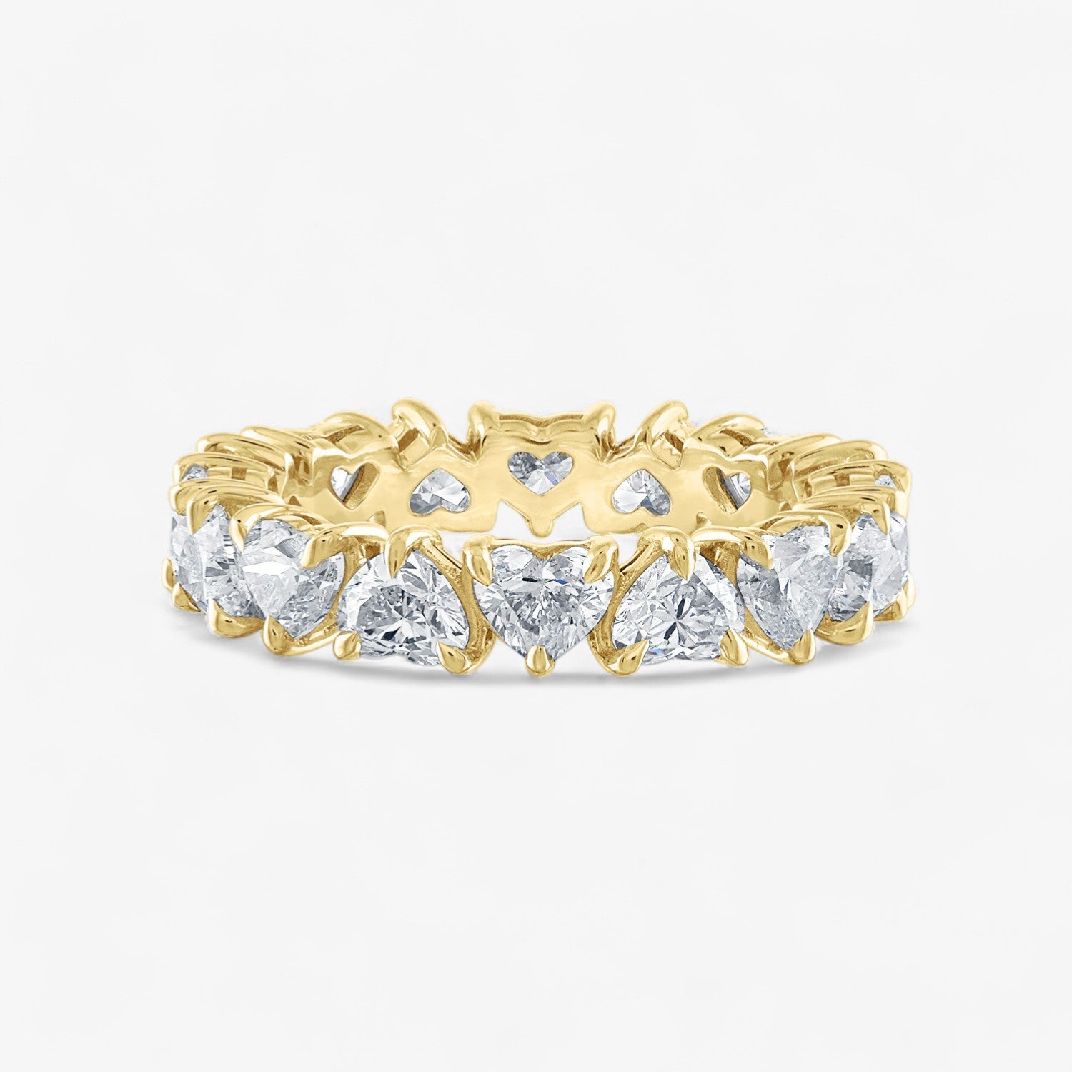 Heart Diamond Eternity Band 18K Yellow Gold Heart