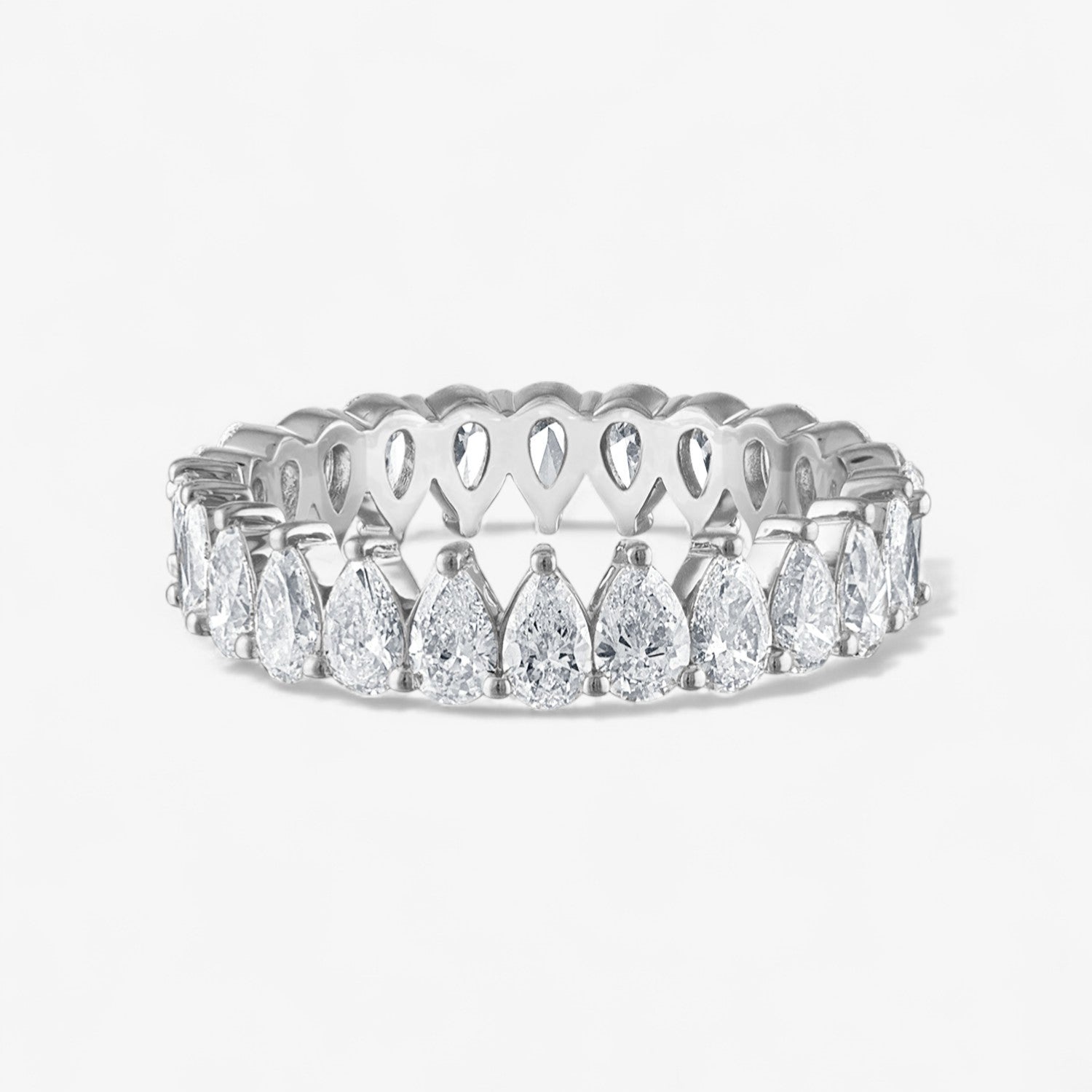 Heart Diamond Eternity Band Platinum Pear
