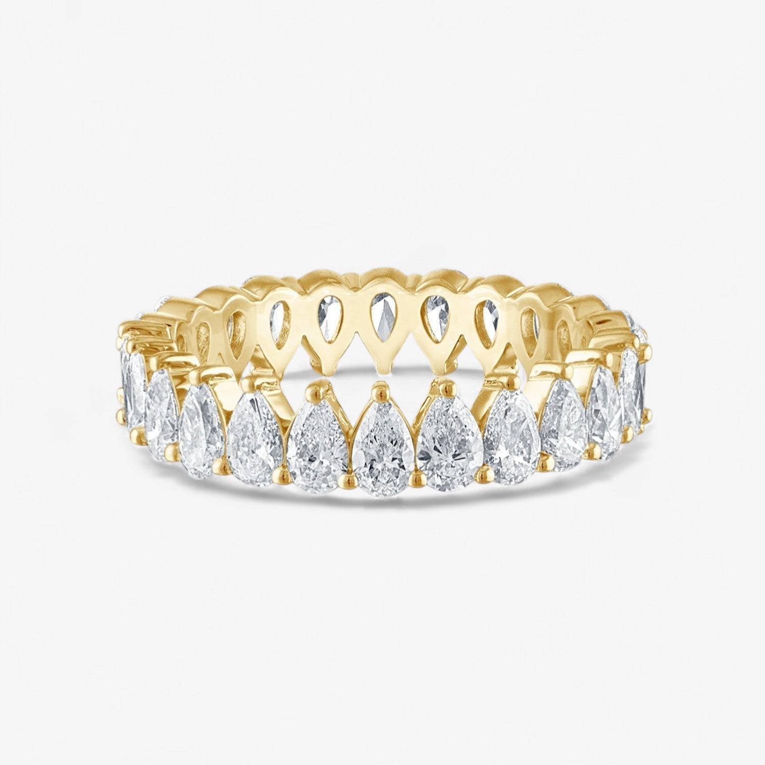 Heart Diamond Eternity Band 18K Yellow Gold Pear