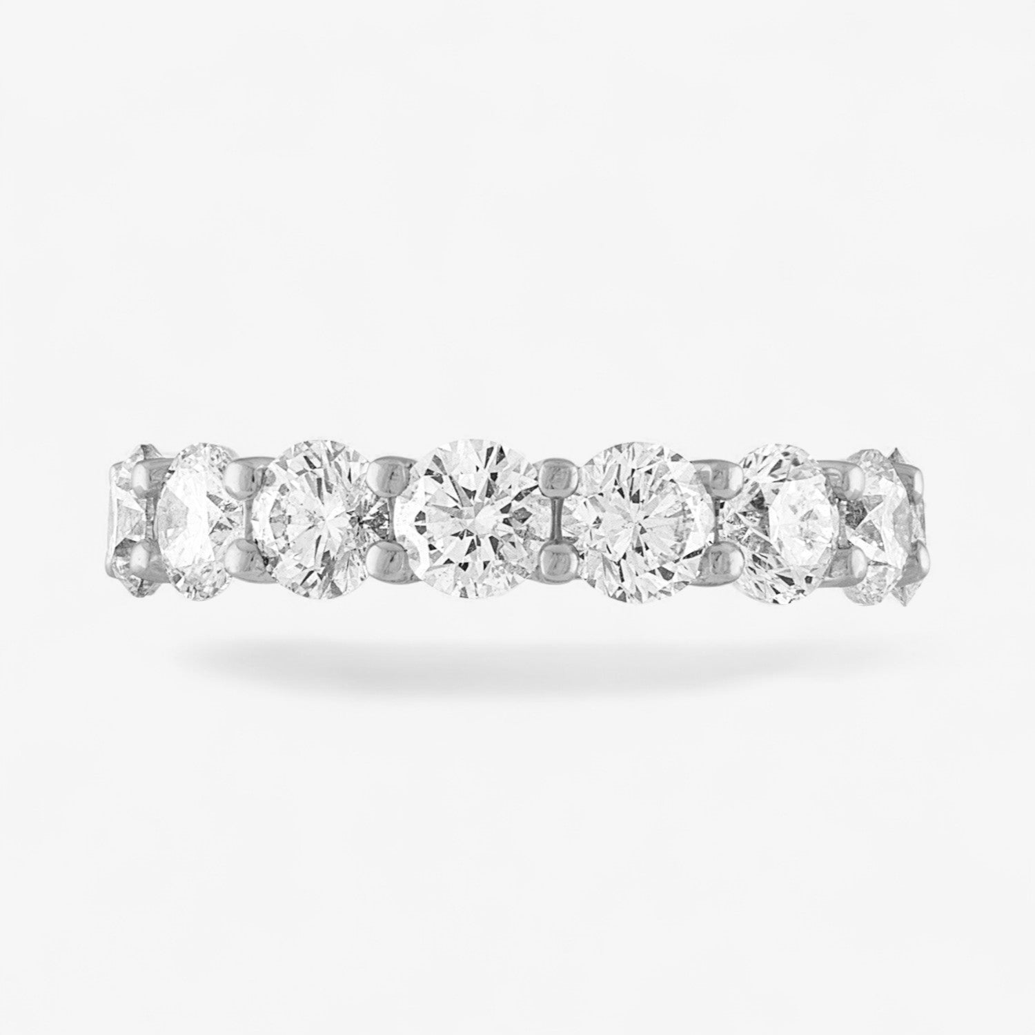 Heart Diamond Eternity Band Platinum Round