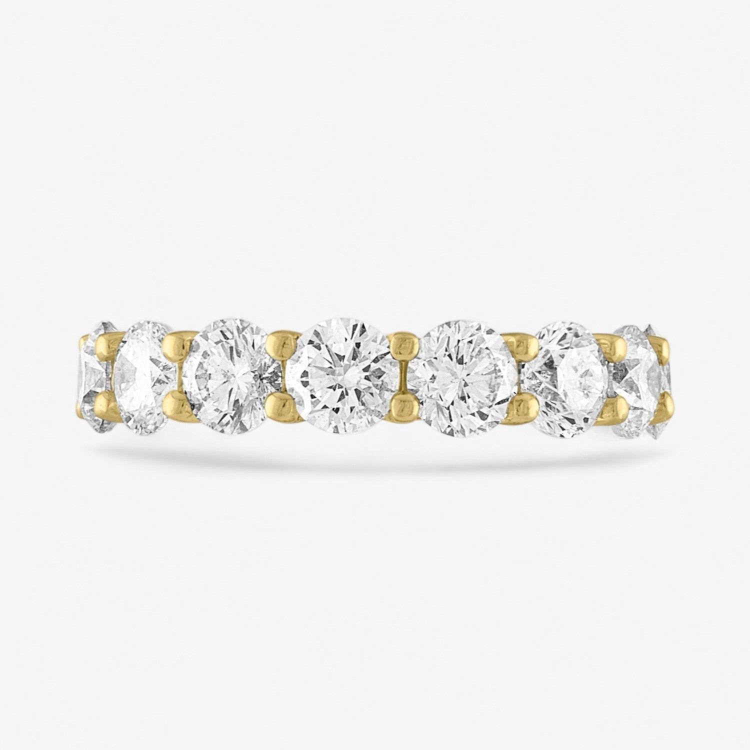 Heart Diamond Eternity Band 18K Yellow Gold Round