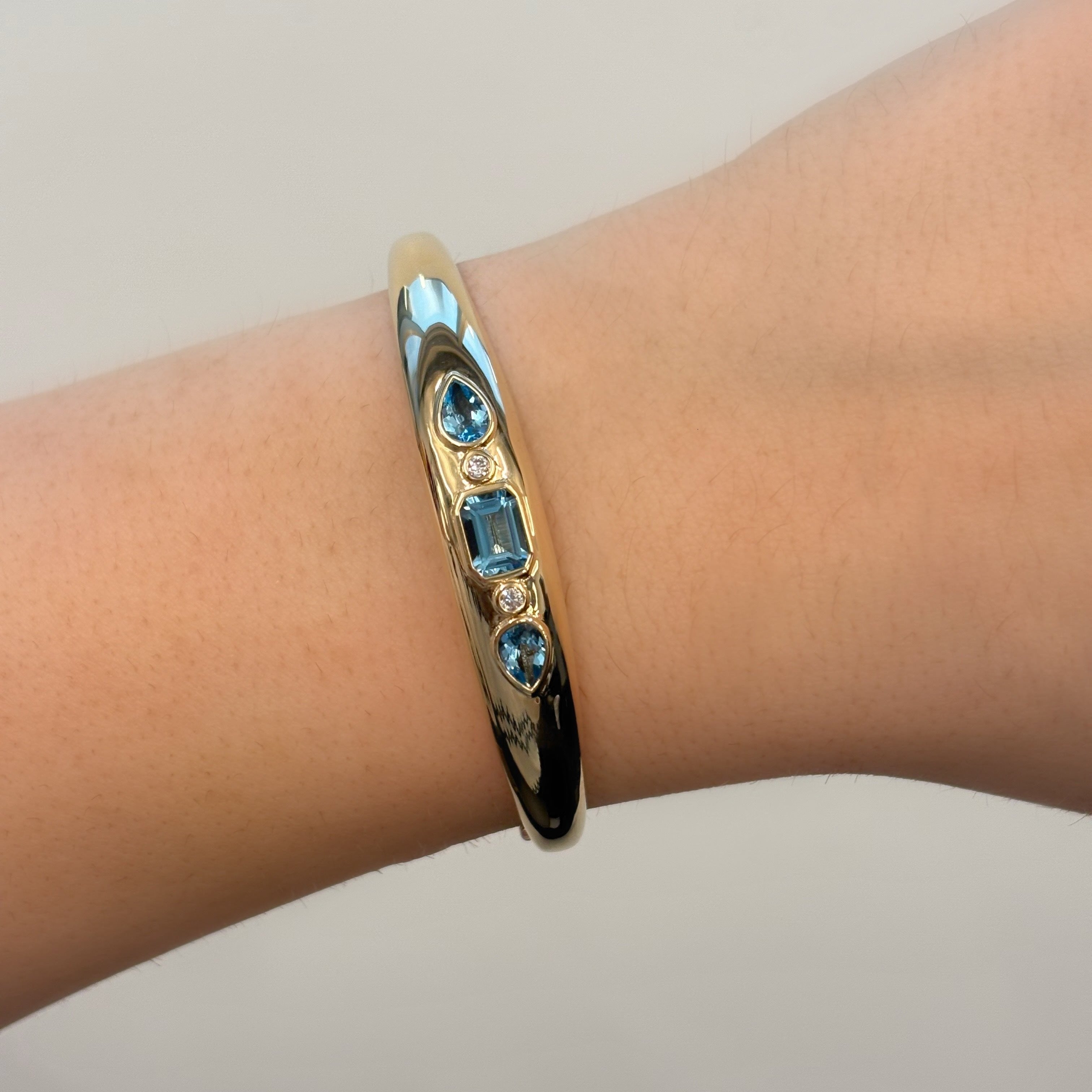 Blue Topaz Multi Shape Bangle