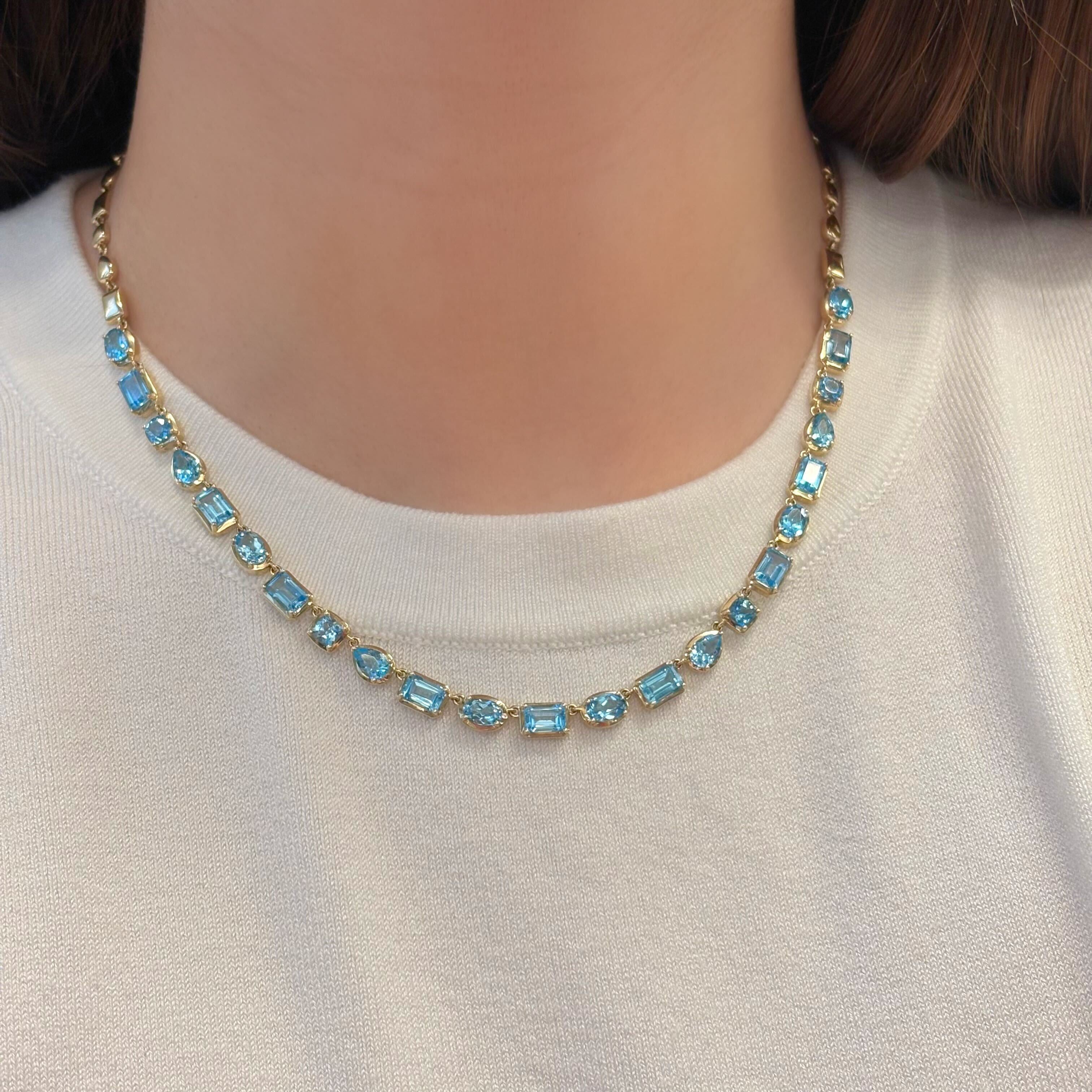 Blue Topaz Multi Shape Necklace