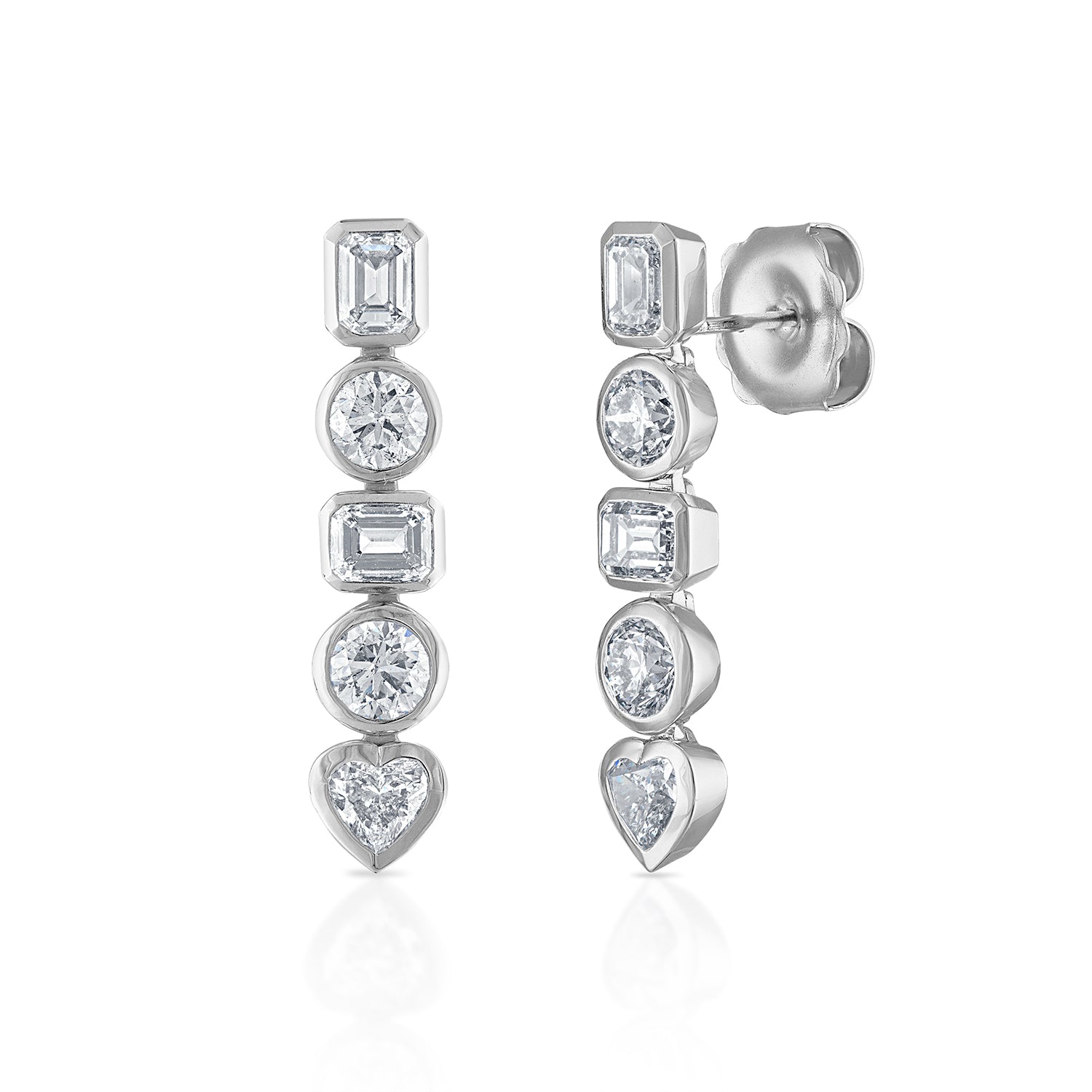 Fancy Bezel Drop Earrings