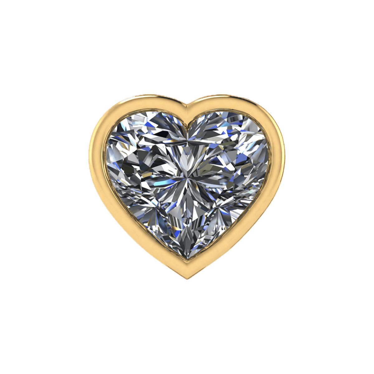 Mega Slider Bezel Heart Lab Diamond Charm 14K Yellow Gold