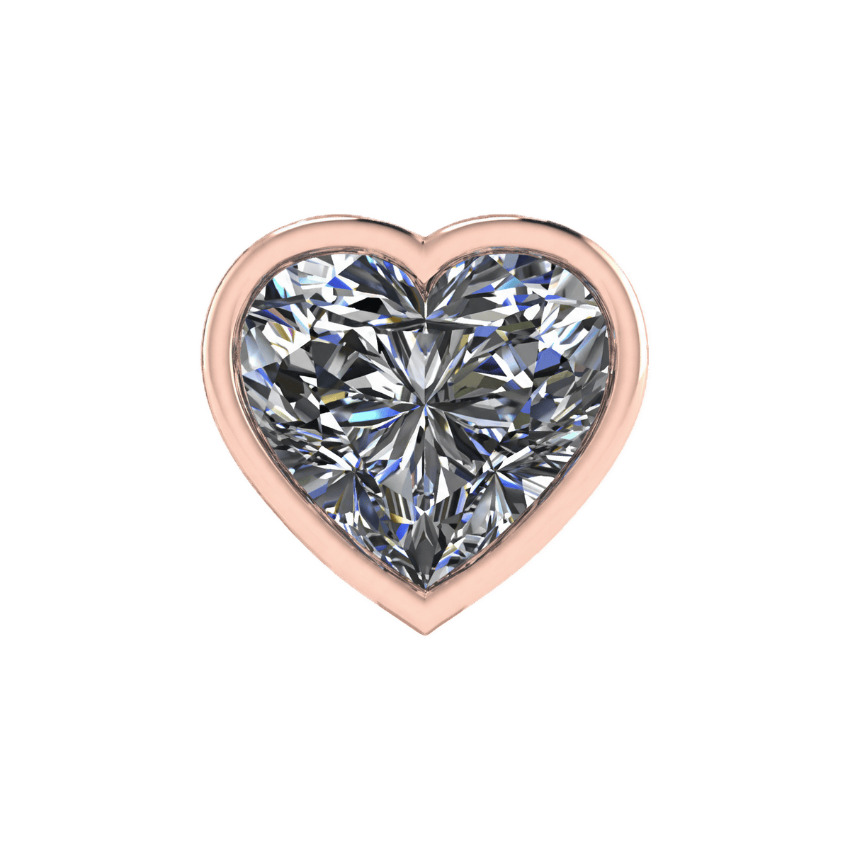 Mega Slider Bezel Heart Lab Diamond Charm 14K Rose Gold
