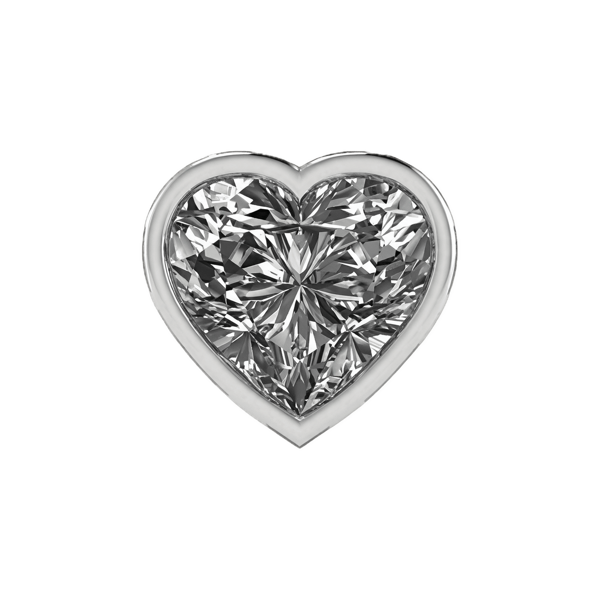 Mega Slider Bezel Heart Lab Diamond Charm 14K White Gold