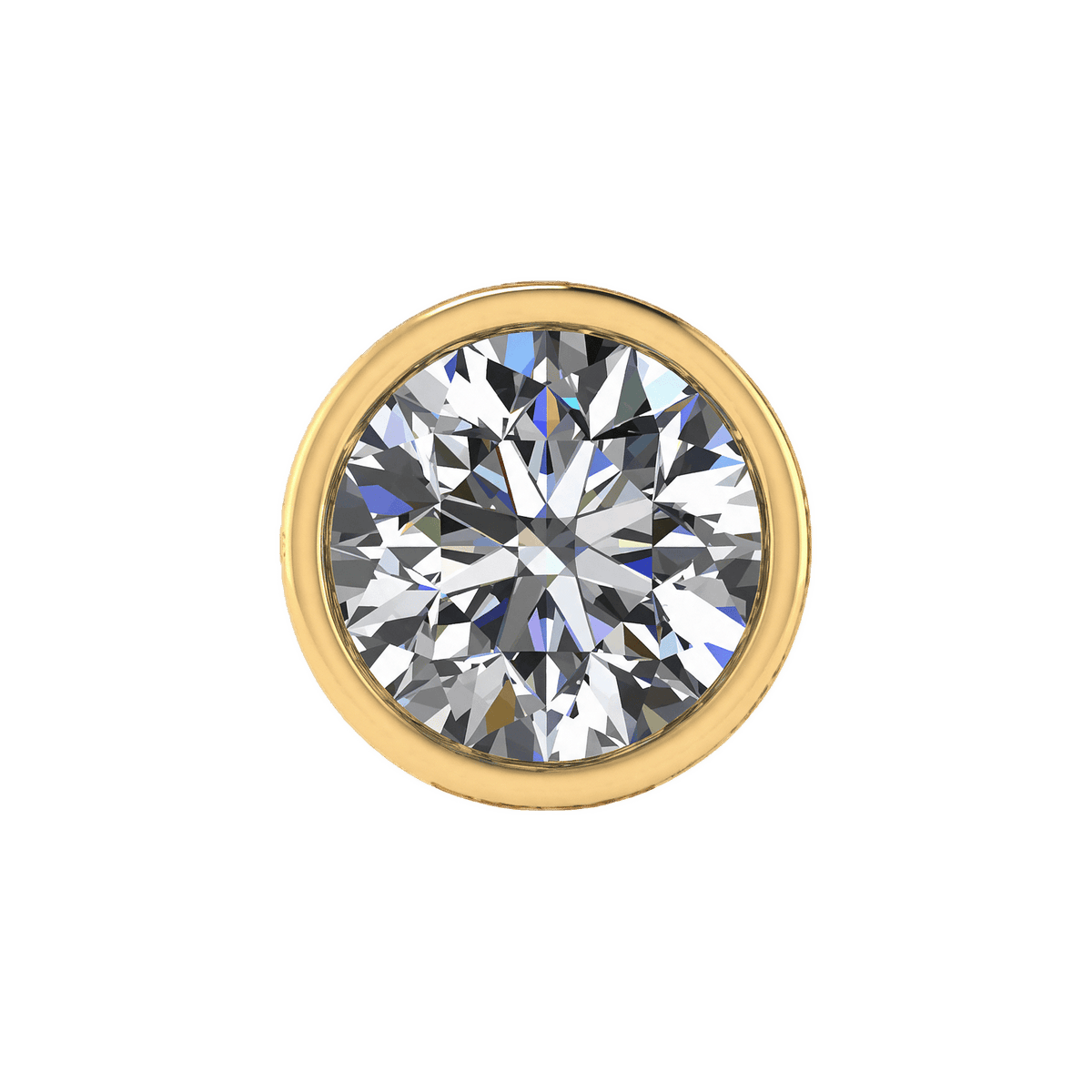Mega Slider Bezel Round Lab Diamond Charm 14K Yellow Gold