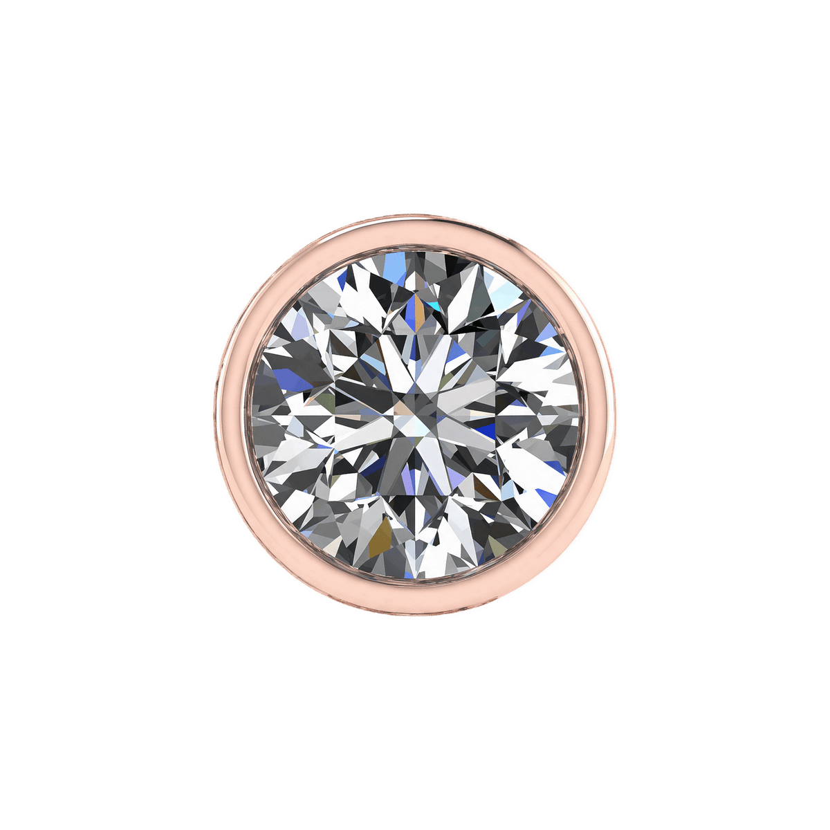 Mega Slider Bezel Round Lab Diamond Charm 14K Rose Gold