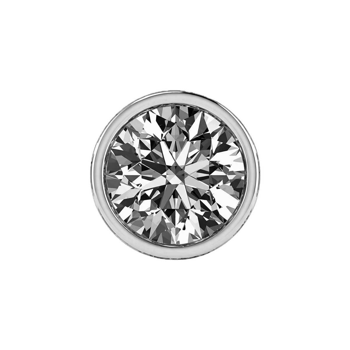 Mega Slider Bezel Round Lab Diamond Charm 14K White Gold