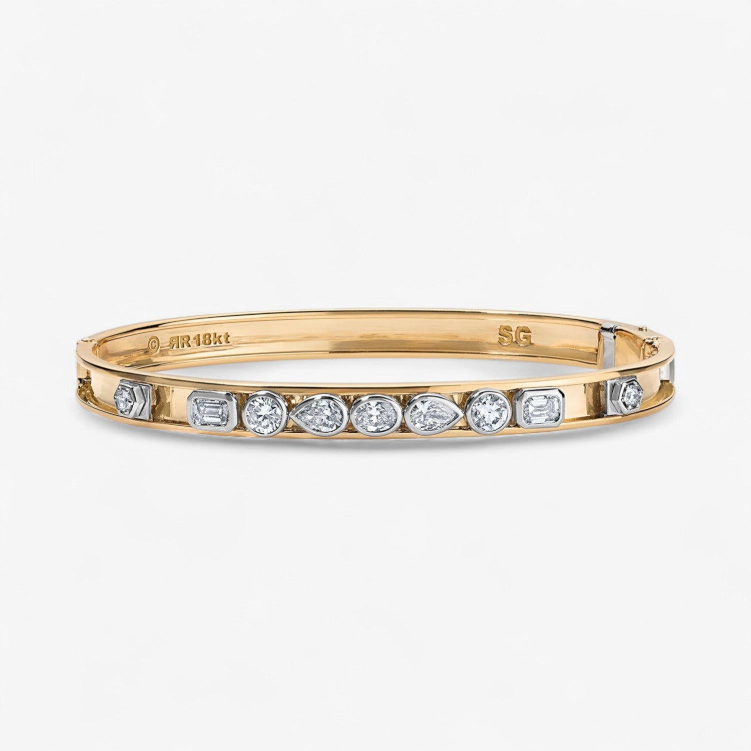 Fancy Bezel Diamond Slider Bangle™
