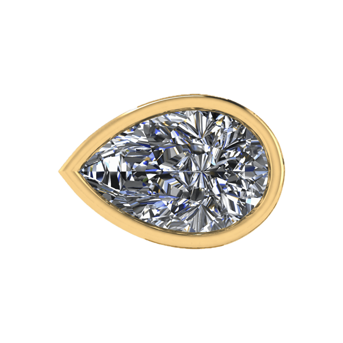 Mega Slider Bezel Pear Lab Diamond Charm 14K Yellow Gold