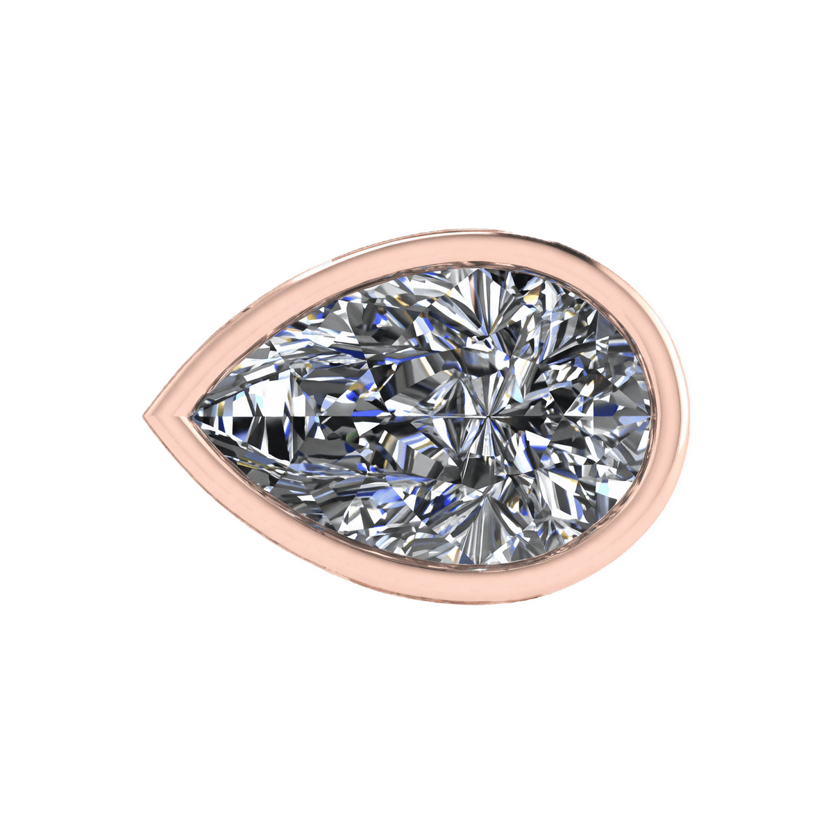Mega Slider Bezel Pear Lab Diamond Charm 14K Rose Gold
