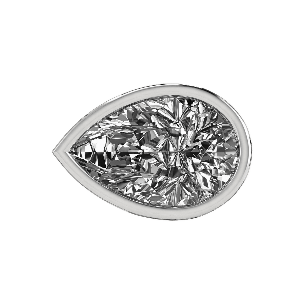 Mega Slider Bezel Pear Lab Diamond Charm 14K White Gold