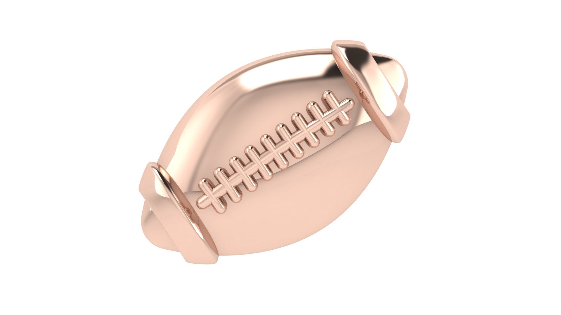 Solid Football Slider Charm 18k Rose Gold