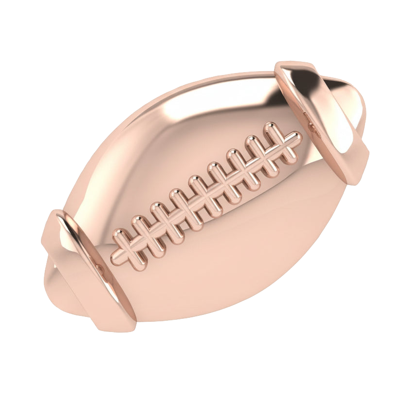 Solid Football Slider Charm 18k Rose Gold