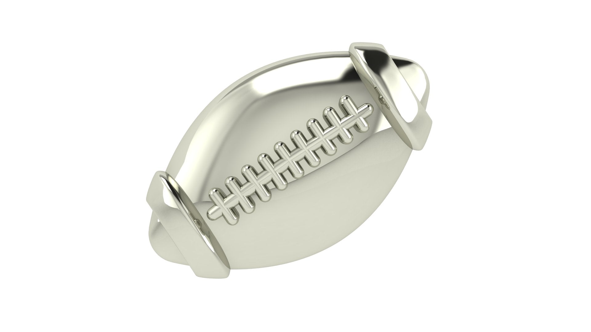 Solid Football Slider Charm 18K White Gold