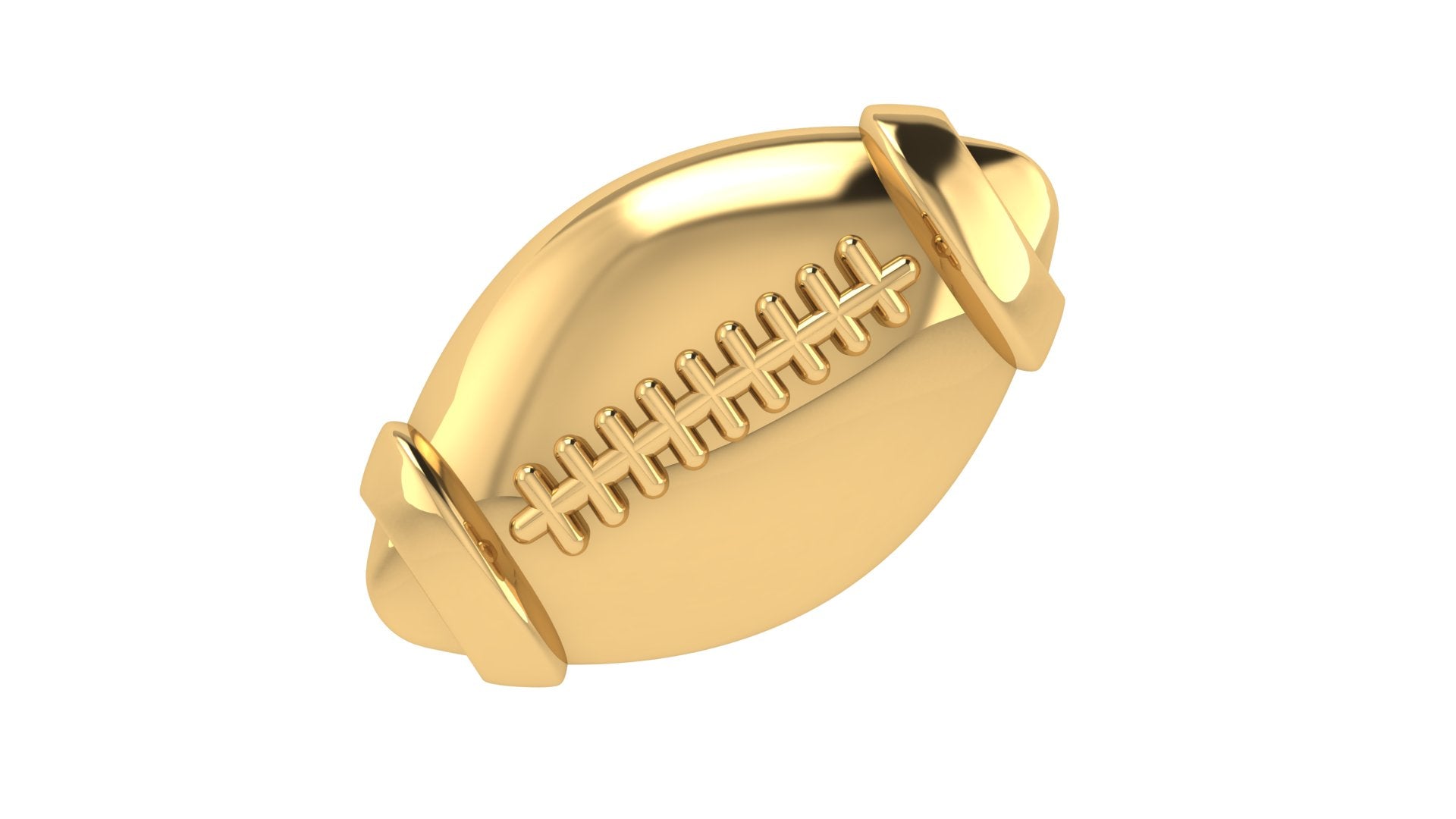Solid Football Slider Charm 18K Yellow Gold