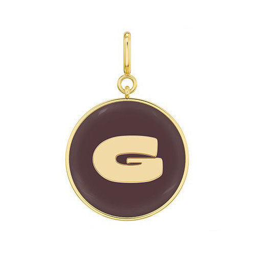 The Chocolate Enamel Letter Disc Charms