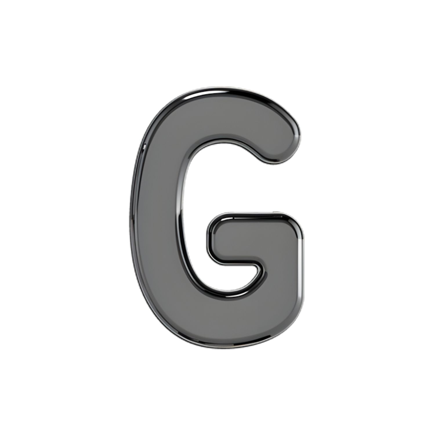 Slider Solid Letter G Charm 18K Black Rhodium