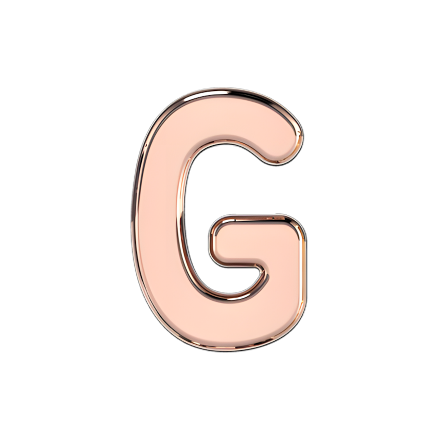 Slider Solid Letter G Charm 18K Rose Gold