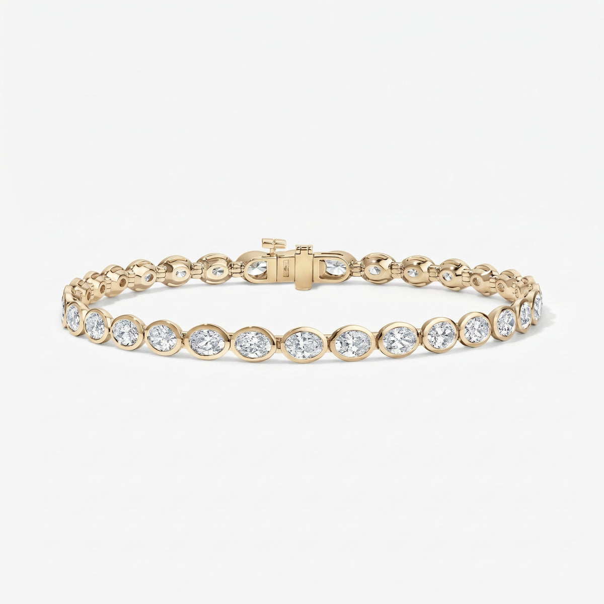 Lab Grown Diamond Oval Bezel Tennis Bracelet