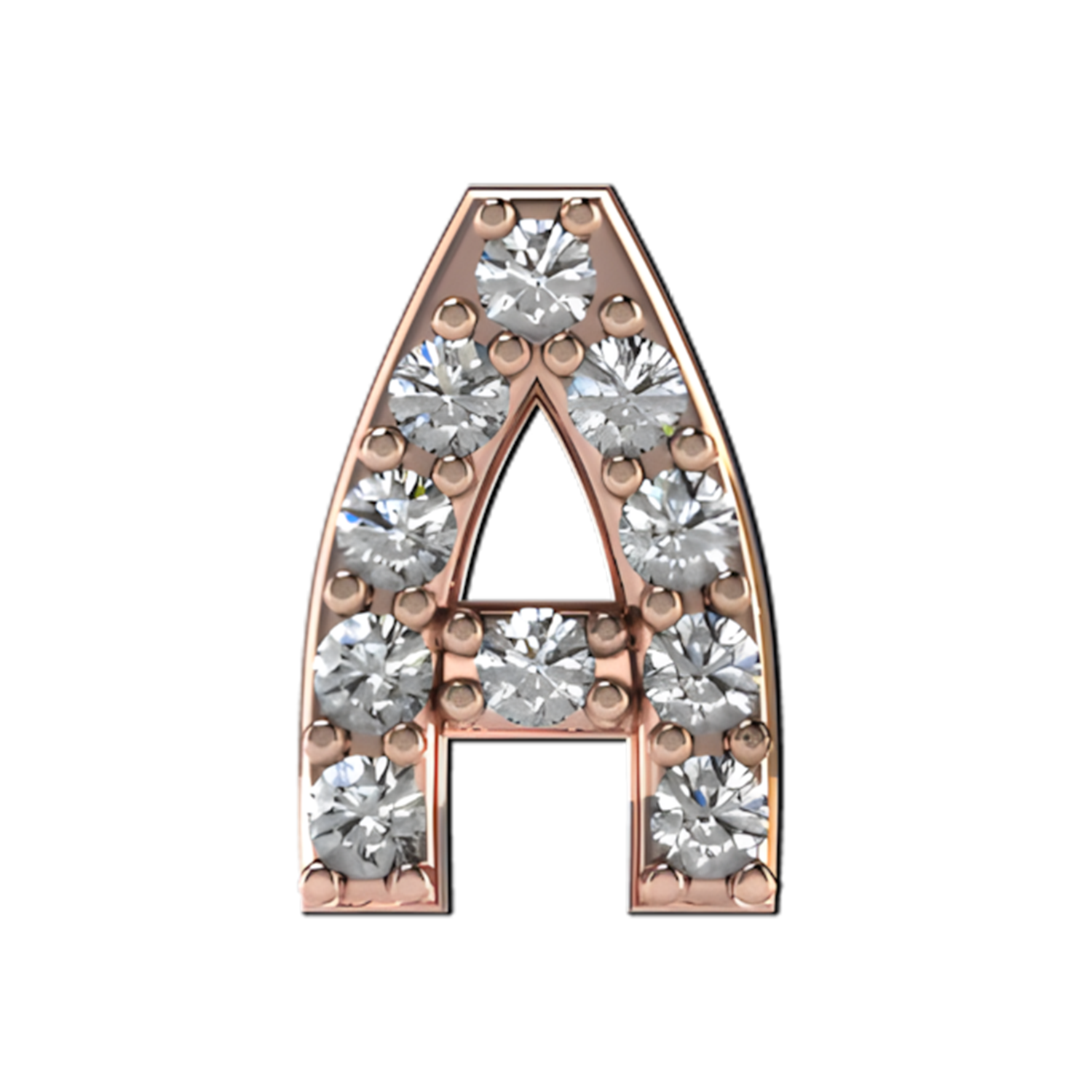Slider Pave Letter A Charm