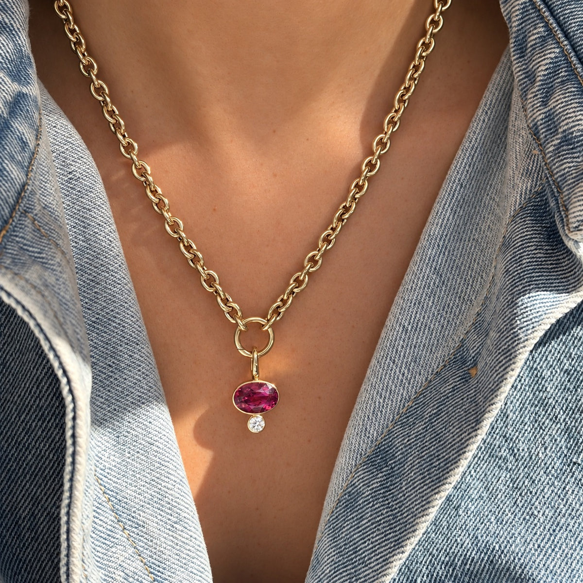 Coco Candy Rubellite Oval Charm
