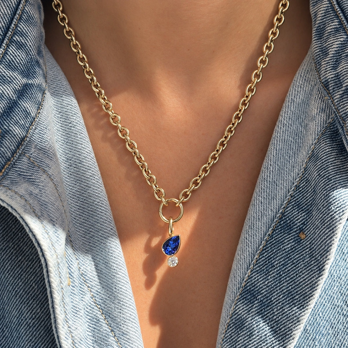 Coco Candy Blue Tanzanite Pear Charm