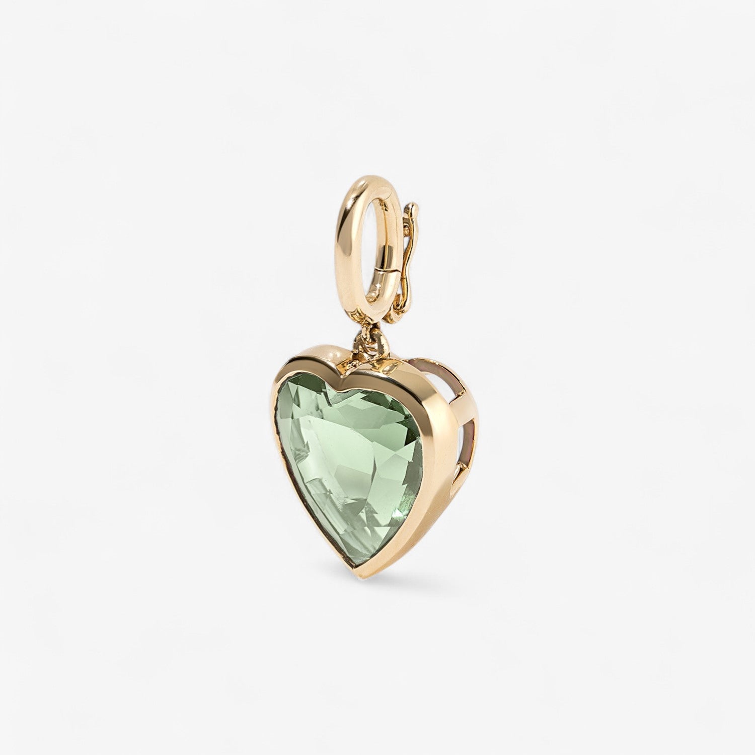 Green Prasiolite Heart Charm