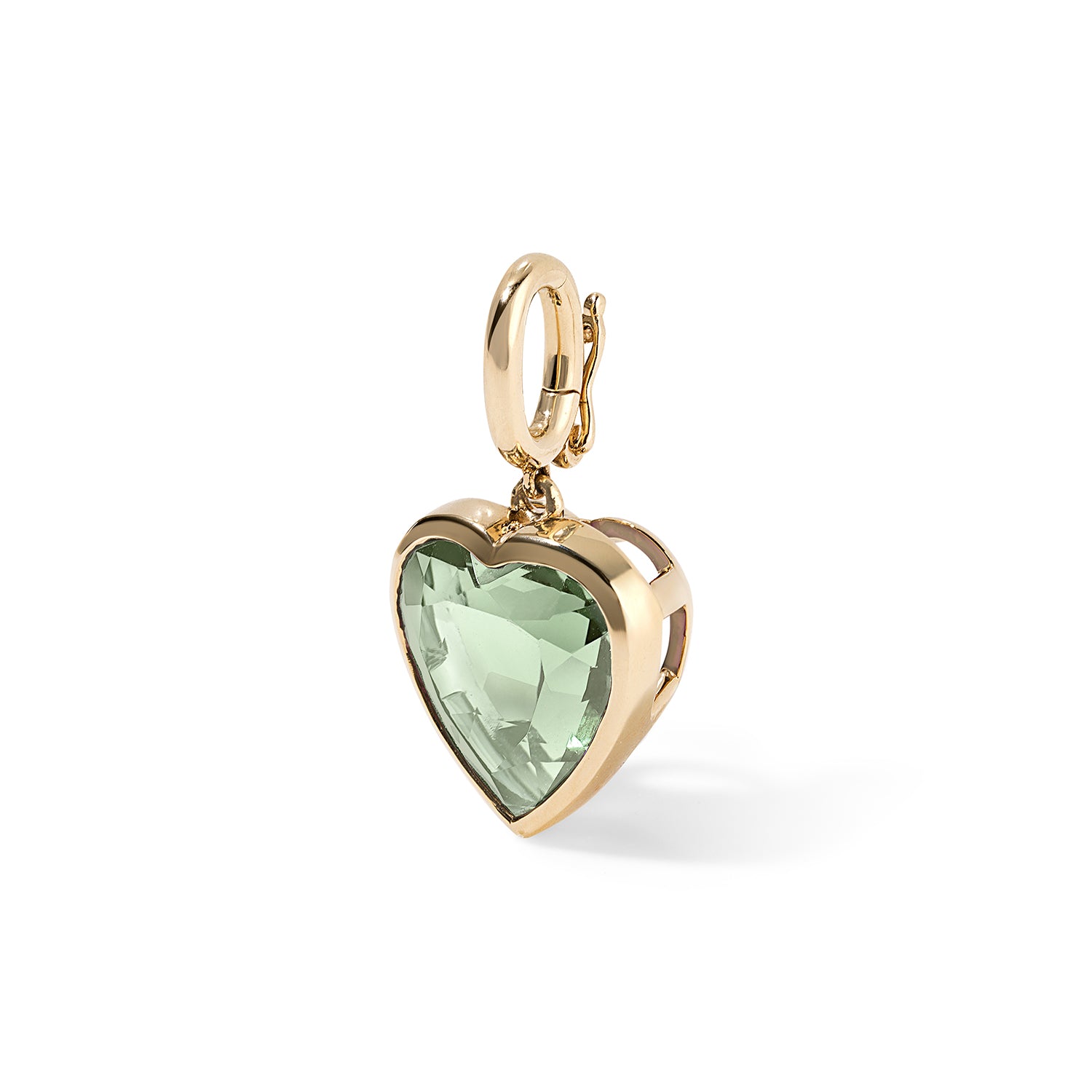 Green Prasiolite Heart Charm